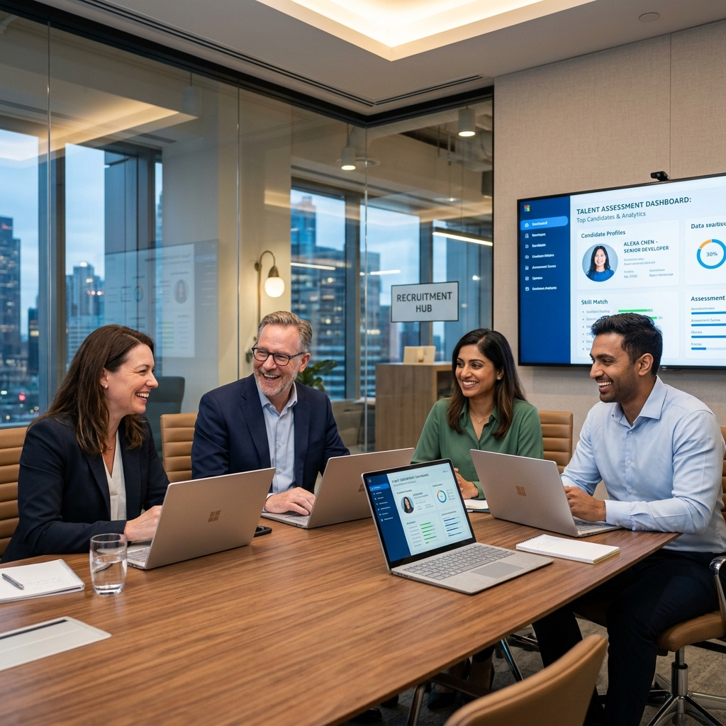 Polite & Positive Executive Recruitment Team Collaboration